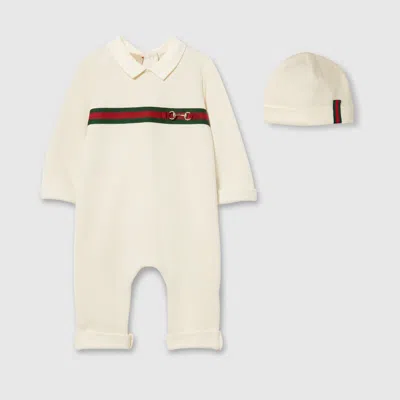 Gucci Babies' Cotton Two-piece Gift Set In Gray