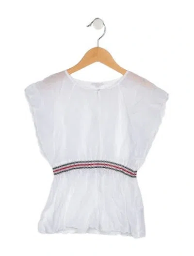 Pre-owned Gucci Babies' Cotton White Patterned Short Sleeve Dress With Button Closure