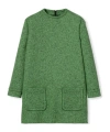 Gucci Textured Cotton Dress Featuring Patch Pockets In Green