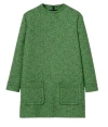 Gucci Textured Cotton Dress Featuring Patch Pockets In Green