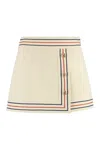 Gucci Gold-tone Buttoned High-waisted Wrap Skirt In Neutral