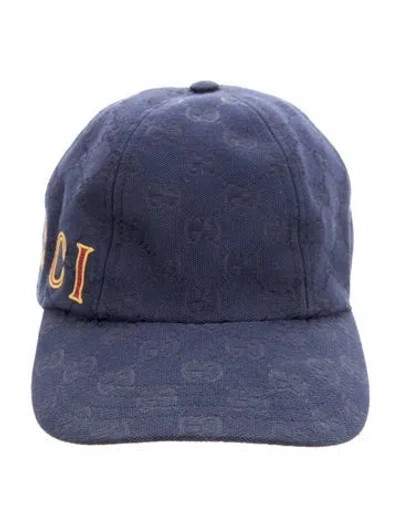 Pre-owned Gucci Cotton-blend Baseball Cap In Blue
