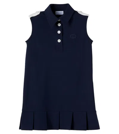 Gucci Cotton-blend Shirt Dress In Blue