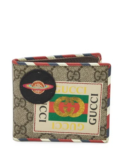 Pre-owned Gucci Courrier Ufo Bifold Wallet In Neutrals