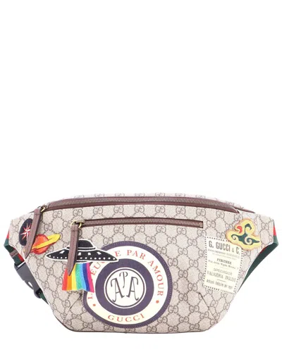 Gucci Courrier Zip Belt Bag Gg Coated Canvas With Applique (authentic Pre-  Loved) In Multi