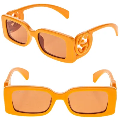 Pre-owned Gucci Couture 1325 Orange Gg Logo 008 Narrow Fashion Square Sunglasses Gg1325s In Brown