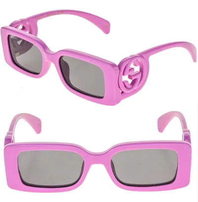 Pre-owned Gucci Couture 1325 Pink Gg Logo 006 Narrow Fashion Square Sunglasses Gg1325s In Gray