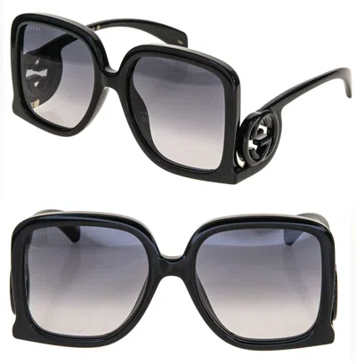 Pre-owned Gucci Couture 1326 Black Gg Logo 001 Fashion Oversized Runway Sunglasses Gg1326s In Gray