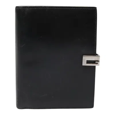Pre-owned Gucci Couverture Agenda Black Leather Wallet  ()