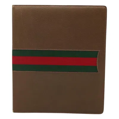 Pre-owned Gucci Couverture Agenda Green Leather Wallet  ()
