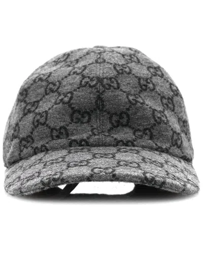 Gucci Covered Wool Gg Monogram Baseball Hat L (authentic Pre-loved) In Brown