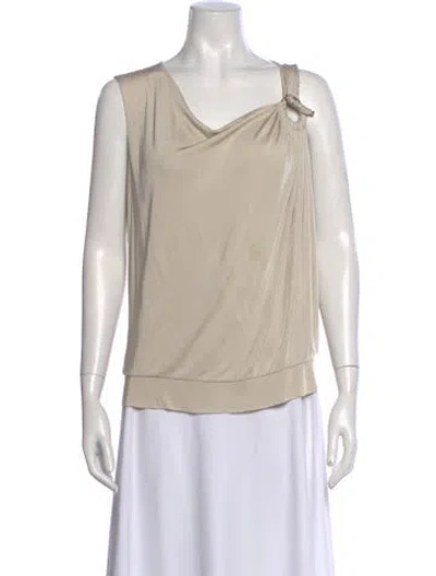 Pre-owned Gucci Cowl Neck Sleeveless Blouse In Neutral