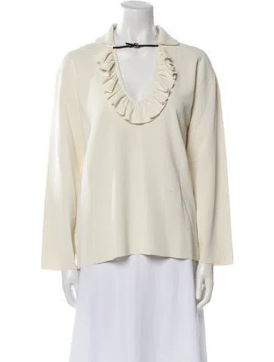 Pre-owned Gucci Cowl Neck Sweater In White