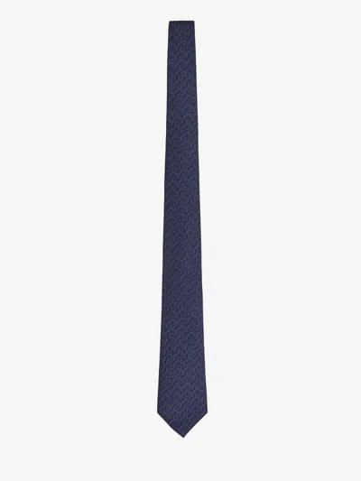 Gucci Silk Jacquard Tie With Horsebit In Brown