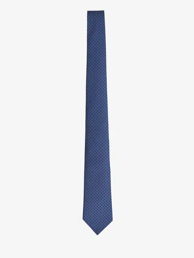 Gucci Gg Silk Jacquard Tie In Blue