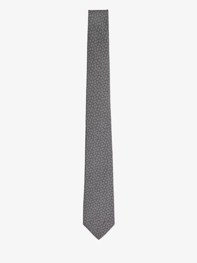 Gucci Jacquard Silk Tie In Gray