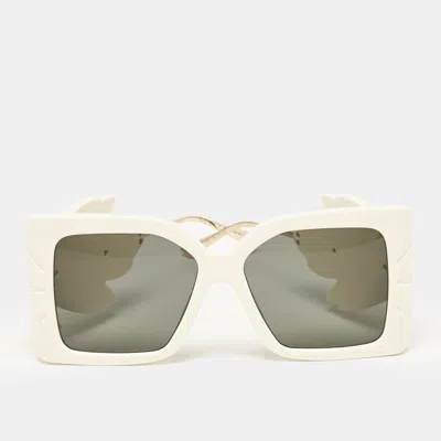 Pre-owned Gucci Cream Black Oversized Leaf Gg0535s Sunglasses