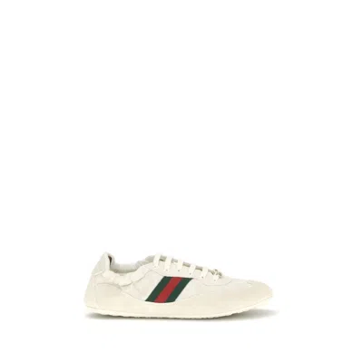 Gucci Shift Sneakers Embroidered Accents Low Top Sole In Neutral