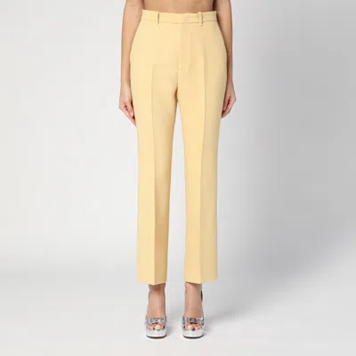 Gucci Wool Straight-leg Pants In Yellow
