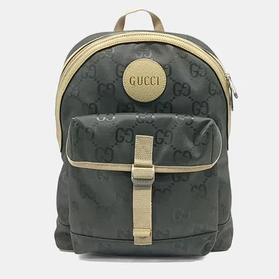 Pre-owned Gucci Cream Grey Leather And Nylon Off The Grid Backpack (644992)