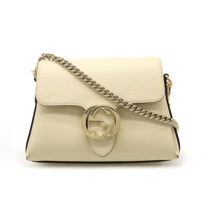 Pre-owned Gucci Cream Leather Clutch Bag Shoulder Bag ()