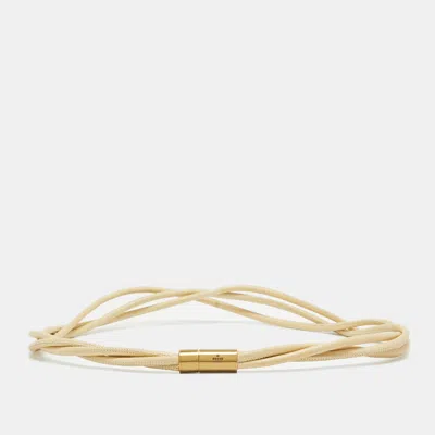 Pre-owned Gucci Cream Leather Twisted Waist Belt