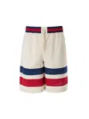 Gucci Logo Embroidered Wed Striped Bermuda Shorts