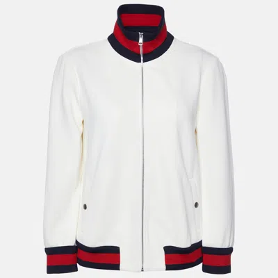 Pre-owned Gucci Cream Technical Gabardine Zip Up Jacket L