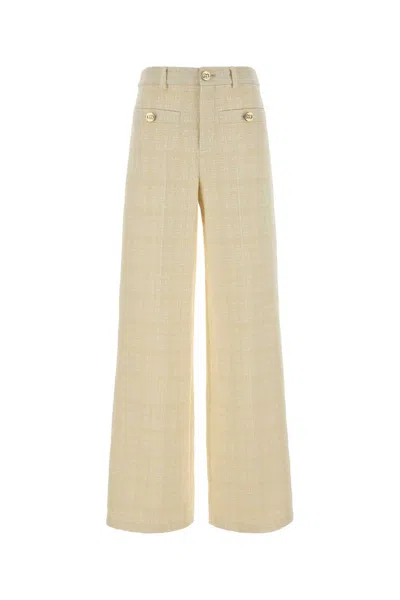 Gucci Tweed Cotton Check Trousers In Neutral