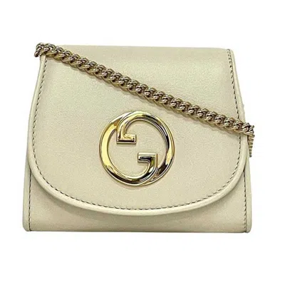 Pre-owned Gucci Cream White Leather Shoulder Bag ()