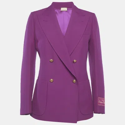 Pre-owned Gucci Creations Original Pink Crepe Double Breasted Blazer S