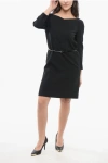 Gucci Mini Abito In Crepe Nero Donna