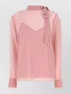 Gucci Crepe Blouse With Bow Detail And Layered Design In Pink
