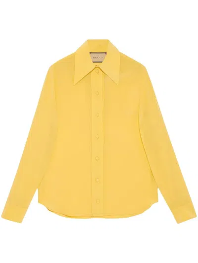 Gucci Crepe De Chine And Silk Shirt In Animal Print