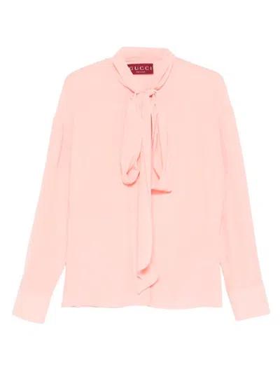 Gucci Women Crepe De Chine Bio Silk Shirt In Multi