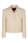 Gucci Wool And Silk Blazer With All-over Gg Motif