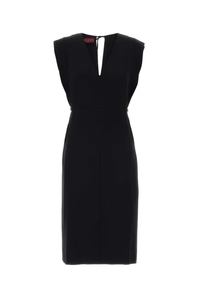 Gucci Crepe Dress In Black