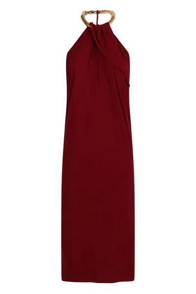 Gucci Crepe Dress In Burgundy