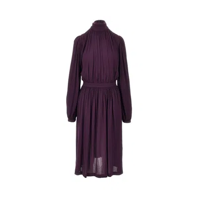 Gucci Crepe Jersey Midi Dress In Purple