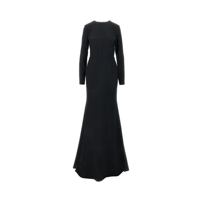 Gucci Crepe Open-back Long Dress In Black
