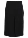 Gucci Wool Crepe Skirt In Black
