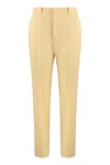 Gucci Ivory Silk Blend Pants For Women In Yellow