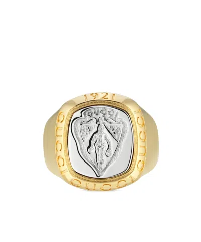 Gucci Crest Signet Ring In Gold