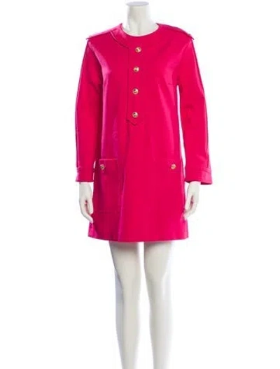 Pre-owned Gucci Crew Neck Knee-length Dress In Pink