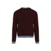 Gucci Crew Neck Knit Sweater In Burgundy