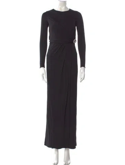 Pre-owned Gucci Crew Neck Long Dress In Black