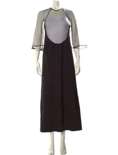 Pre-owned Gucci Crew Neck Long Dress W/ Tags In Black