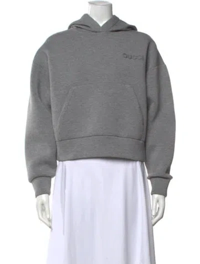 Pre-owned Gucci Crew Neck Long Sleeve Hoodie In Grey