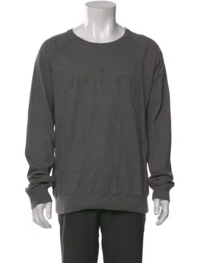 Pre-owned Gucci Crew Neck Long Sleeve Sweatshirt In Gray