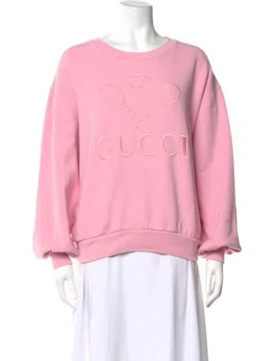 Pre-owned Gucci Crew Neck Long Sleeve Sweatshirt In Pink